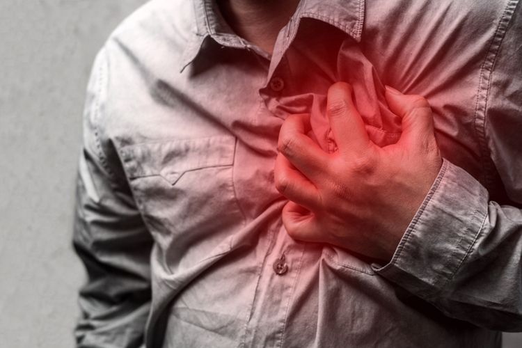 Ilustrasi serangan jantung pada pria, gejala serangan jantung pada pria, penyebab serangan jantung pada pria. 