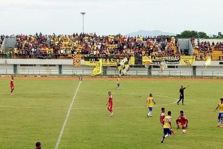 Suasana di Stadion Demang Lehman, Martapura dalam sebuah pertandingan yang mempertemukan Martapura FC vs Barito Putera.
