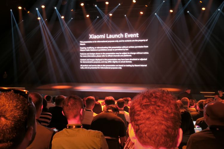 Peluncuran Xiaomi 13T digelar di Verti Music Hall, Berlin, Jerman pada Selasa (26/9/2023). Suasana peluncuran ini seperti menonton di bioskop