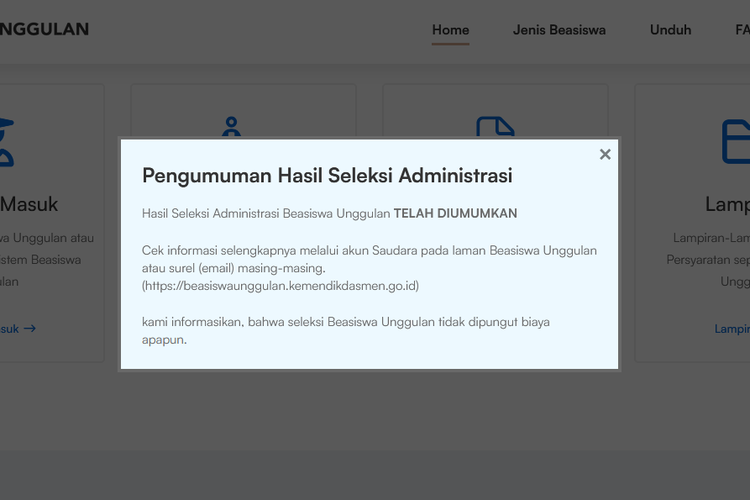 Cara Cek Hasil Seleksi Administrasi Beasiswa Unggulan 2025, Klik beasiswaunggulan.kemendikdasmen.go.id