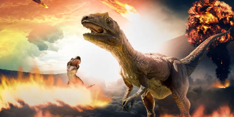 ilustrasi apakah manusia hidup di waktu yang sama dengan dinosaurus?