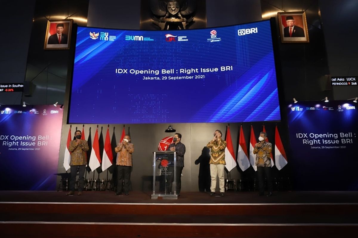 Total nilai right issue BRI pada 2021 mencapai Rp 95,9 triliun. 