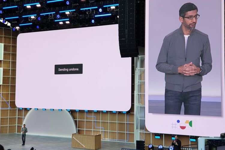 CEO Google, Sundar Pichai di ajang Google I/O 2019 di San Francisco, AS, Snein (7/5/2019).