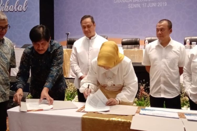 PT Prima Jaringan, pengembang Safa Marwa Tower, dan PT Graha 165 Tbk resmi menandatangani memorandum of understanding (MoU) di Menara 165, Jakarta, Senin (17/6/2019).