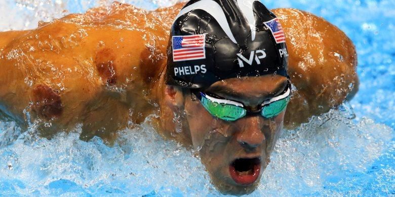 Perenang asal Amerika Serikat, Michael Phelps. Phelps merupakan salah satu perenang hebat di dunia dengan koleksi 23 medali emas Olimpiade.