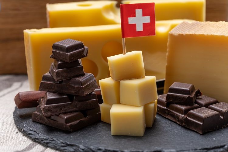 Ilustrasi coklat Swiss (SHUTTERSTOCK/barmalini).