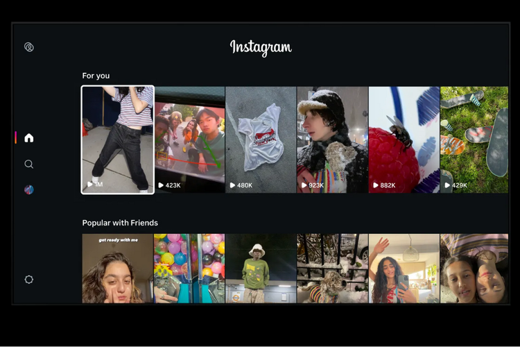 Video Reels yang ditampilkan di aplikasi Instagram versi TV berasal dari akun-akun yang diikuti pengguna, serta campuran antara konten populer dan rekomendasi yang disesuaikan dengan minat masing-masing akun. 