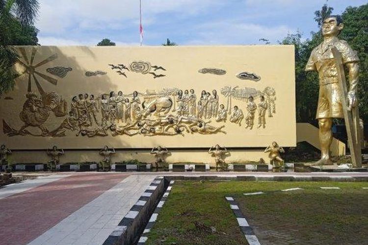 Monumen Korban 40.000 Jiwa di Kota Makassar, Senin (11/12/2023).Monumen ini didirikan untuk mengenang korban Pembantaian Westerling.
