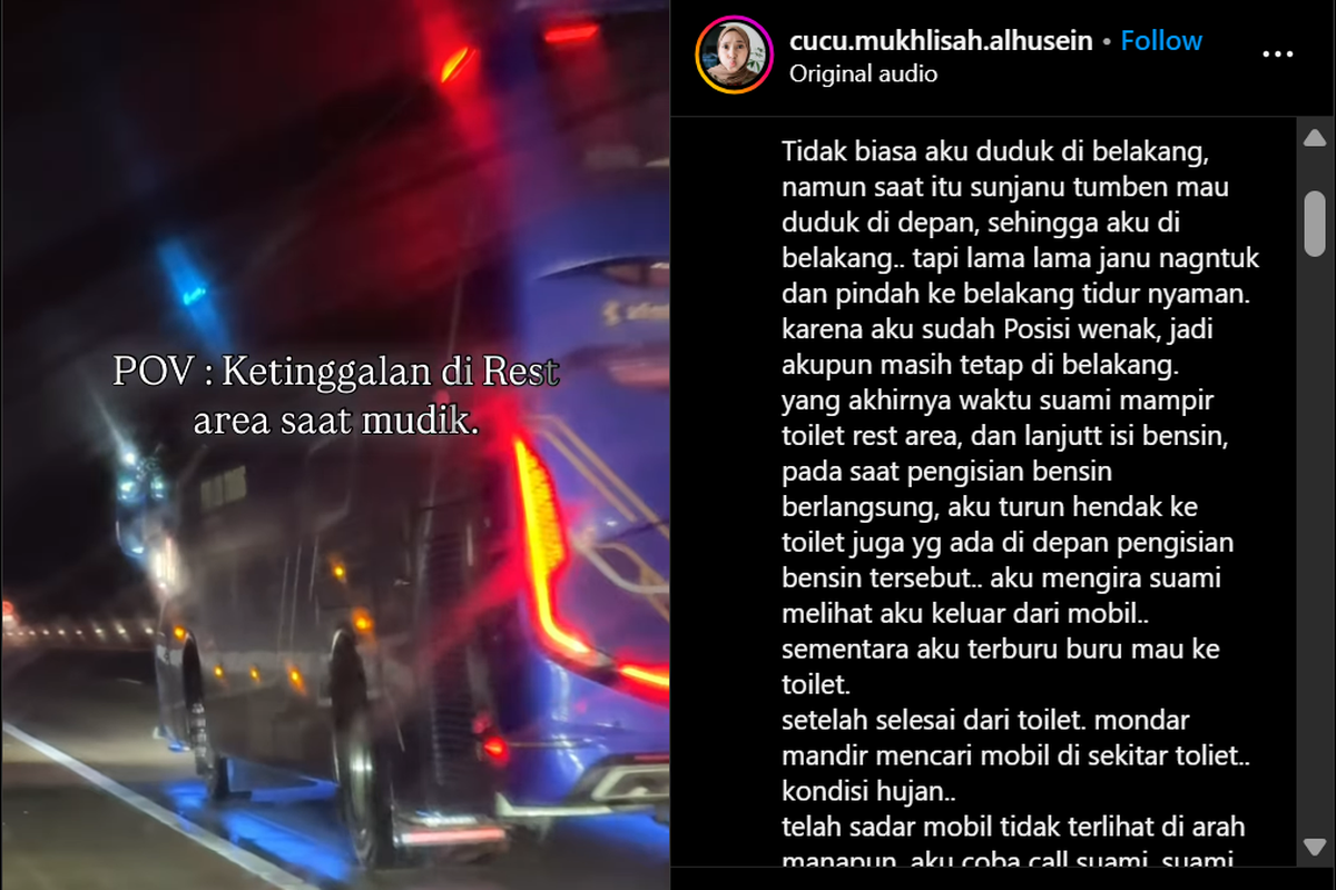 Kisah istri ketinggalan saat mudik kembali terjadi. Kali ini menimpa Cucu Mukhlisah yang berangkat dari Tangerang menuju Boyolali, Jawa Tengah.