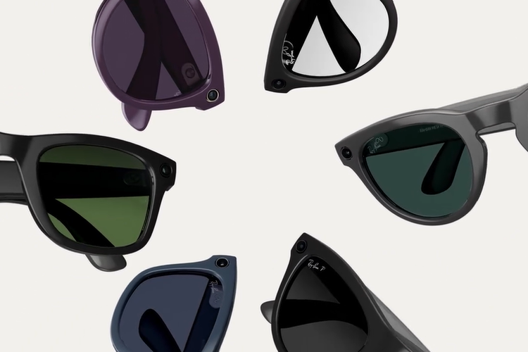 Ilustrasi aneka model dan warna Ray-Ban Meta Gen 2.