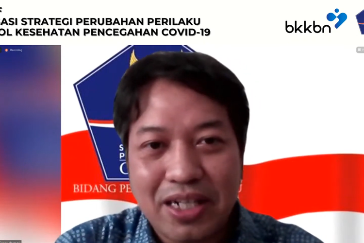 Ketua Bidang Perubahan Perilaku Satgas Penanganan Covid-19, Sonny Harry B Harmadi menyampaikan upaya dalam memerangi Coronavirus lewat webinar, Jumat (2/10/2020).
