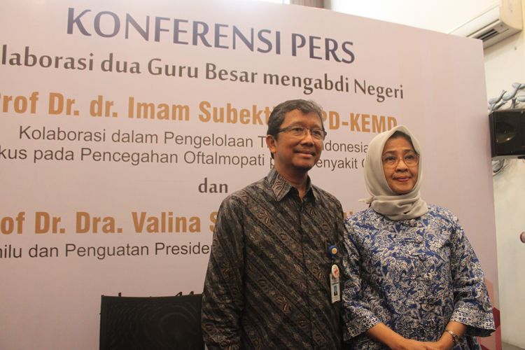 Konferensi Pers Pengukuhan Guru Besar Prof Imam dan Prof Valina Singka, Senin, 14 Oktober 2019 di Jakarta, Senin (14/10/2019).