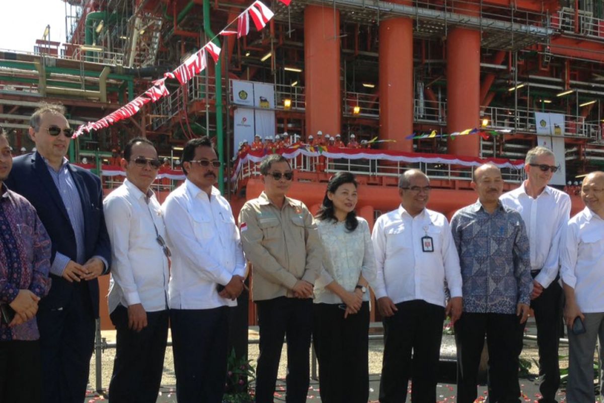 Peresmian FPU Jangkrik oleh Menteri ESDM Ignasius Jonan di Saipem Karimun Yard, Tanjung Balai, Kepulauan Riau