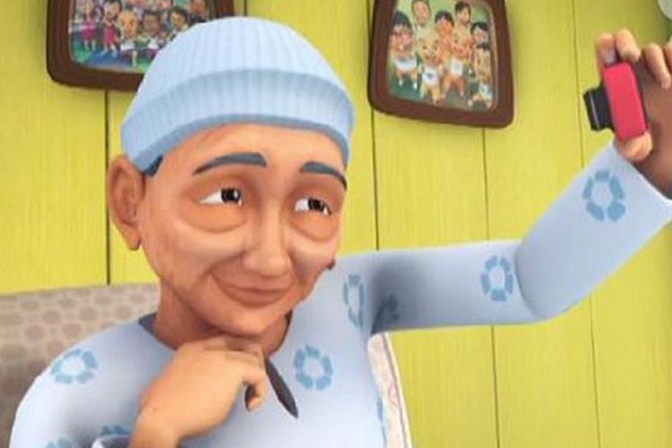 Karakter Opah yang merupakan Nenek dari Upin & Ipin