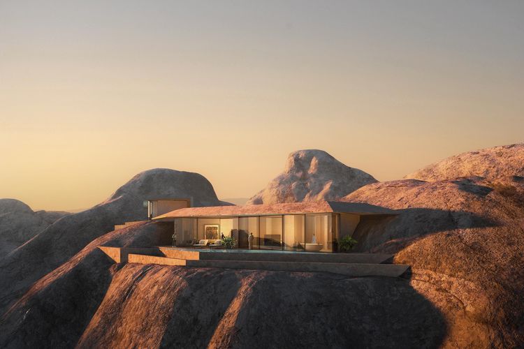 Desain Desert Rock,yan akan dibangun di Arab Saudi. Resort ini akan dibangun terintergrasi dengan lanskap batu yang ada di gurun. Proyek ini adalah merupakan milik The Red Sea Development Company (TRSDC). 