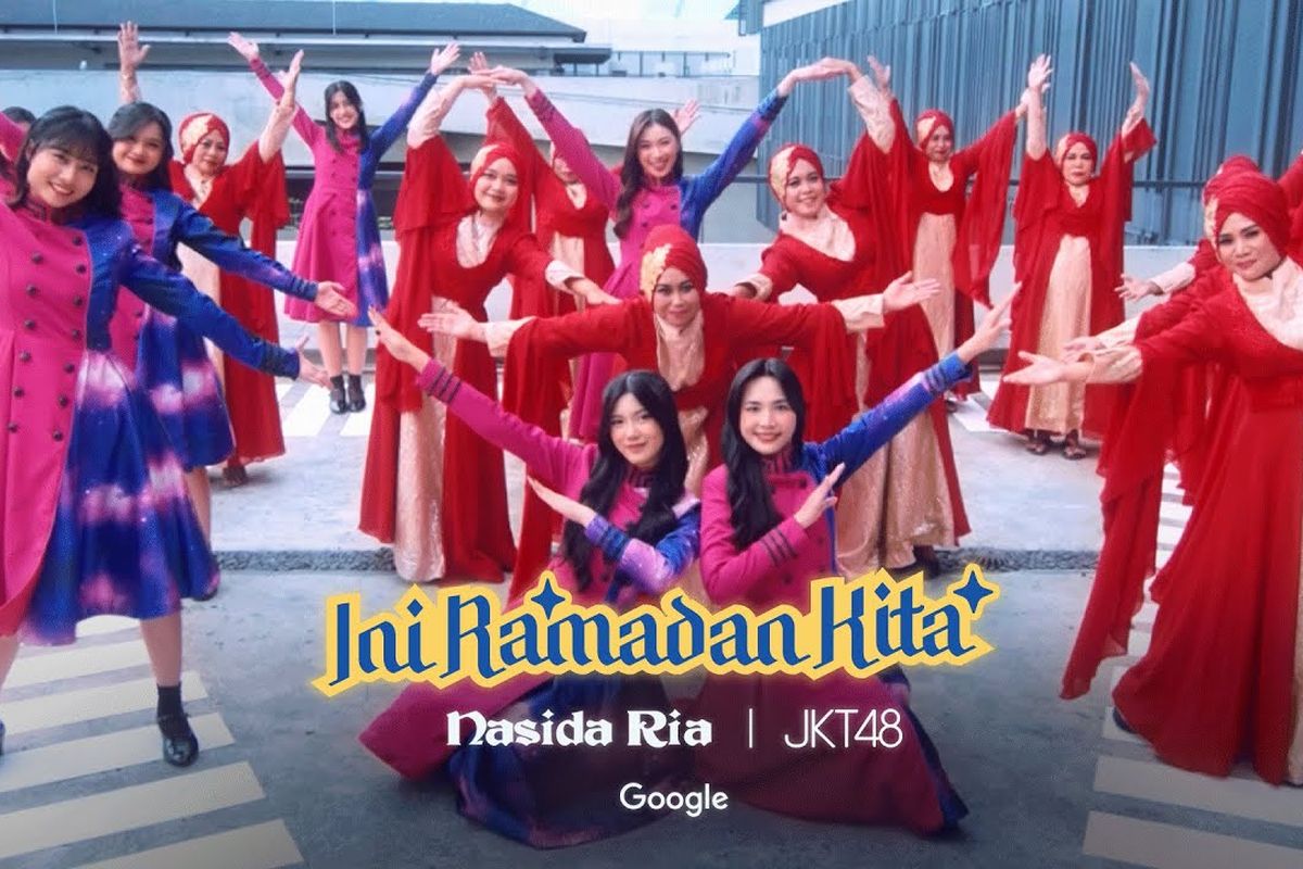 Nasida Ria berkolaborasi dengan JKT48 dalam kampanye Ramadhan Google Indoneisa Ini Ramadan Kita (doc. Google)