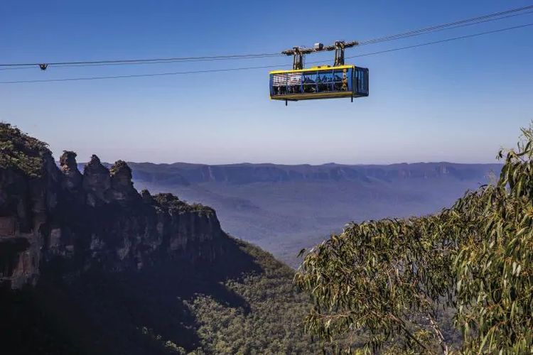 Ilustrasi Australia - Atraksi wisata Scenic Skyway di Blue Mountains.