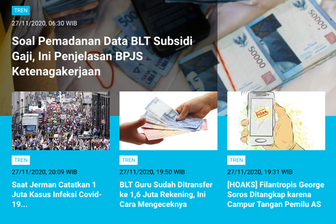 [POPULER TREN] Penjelasan soal Pemadanan Data BLT Subsidi Gaji | OTT KPK, Edhy Prabowo dan Barang Mewah