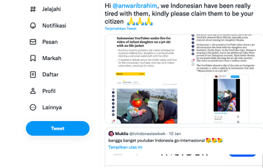 Tangkapan layar unggahan warganet yang meminta PM Malaysia Anwar Ibrahim untuk mengeklaim Ria Ricis jadi warga Malaysia