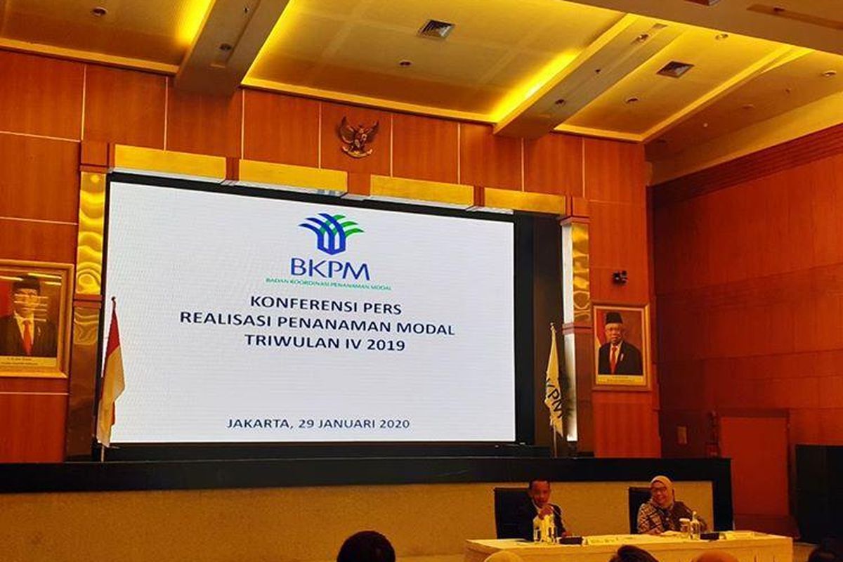 Kepala BKPM Bahlil Lahadalia saat memaparkan realisasi investasi sepanjang tahun 2019 di Jakarta, Rabu (29/1/2020) 