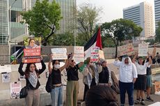 Massa Unjuk Rasa di Depan Kedubes Amerika Serikat, Suarakan Solidaritas untuk Palestina