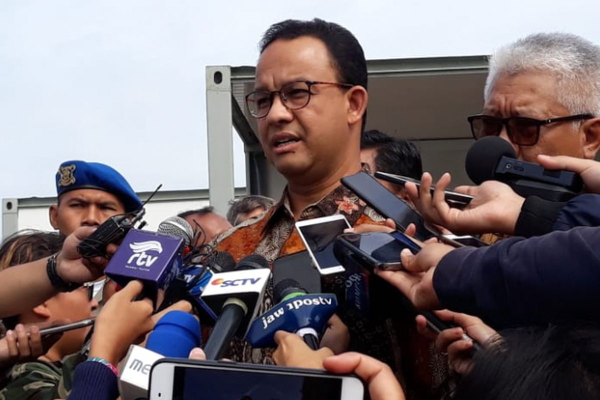 Gubernur DKI Jakarta Anies Baswedan setelah meresmikan pembangunan ITF Sunter, Kamis (20/12/2018).