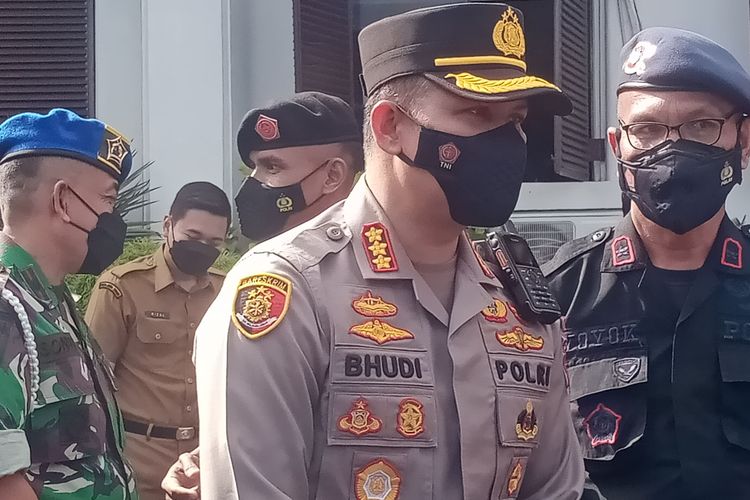 Kapolresta Malang Kota Kombes Pol Budi Hermanto usai menghadiri apel pasukan Patroli Motor Penegakkan Protokol Kesehatan Masyarakat atau Pamor Keris pada Senin (24/1/2022) di depan Balai Kota Malang.