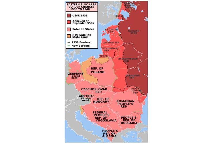 Peta Eastern Bloc atau Blok Eropa Timur di bawah Uni Soviet