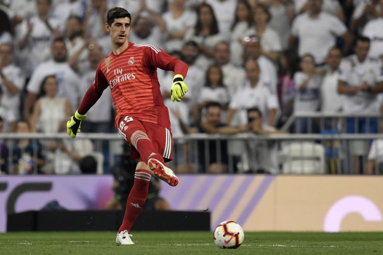 Thibaut Courtois menjalani debut pada pertandingan La Liga saat Real Madrid menjamu Leganes di Stadion Santiago Bernabeu, 2 September 2018. 