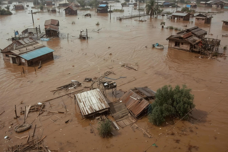 Banjir Terjang Tiga Daerah di Sumut, Rumah dan Sawah Terendam hingga Jembatan Putus