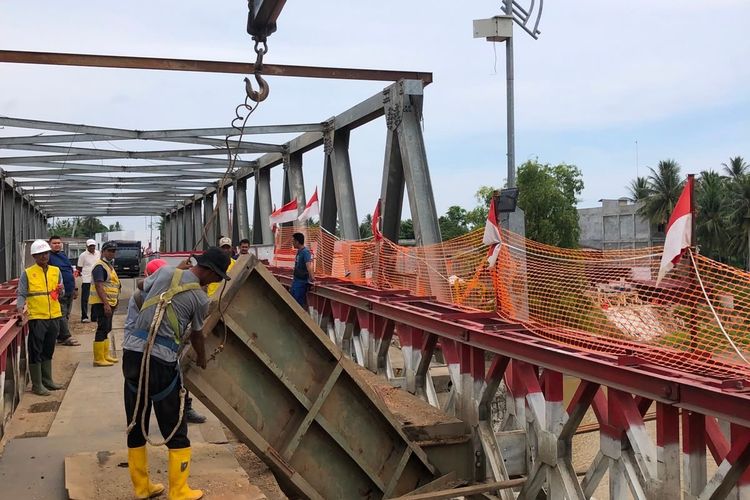 Akibat ODOL, 20 Pelat Baja Jembatan Bailey di Medan-Banda Aceh Diganti 