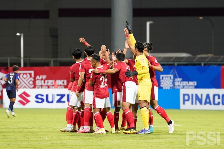 Skuad timnas Indonesia pada Piala AFF 2020 yang berlangsung di Singapura. Timnas Indonesia akan menghadapi Malaysia pada laga penentu Grup B, Minggu (19/12/2021).