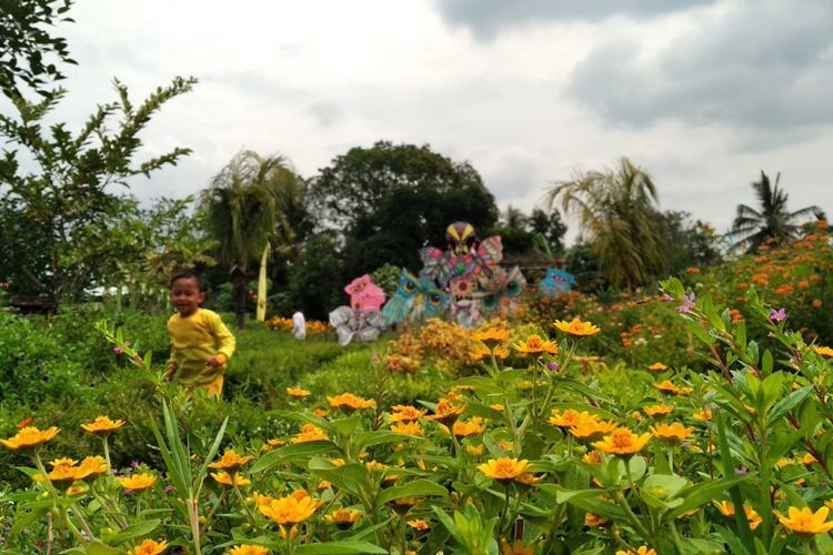 Salah satu spot foto di Narmada Botanic Garden