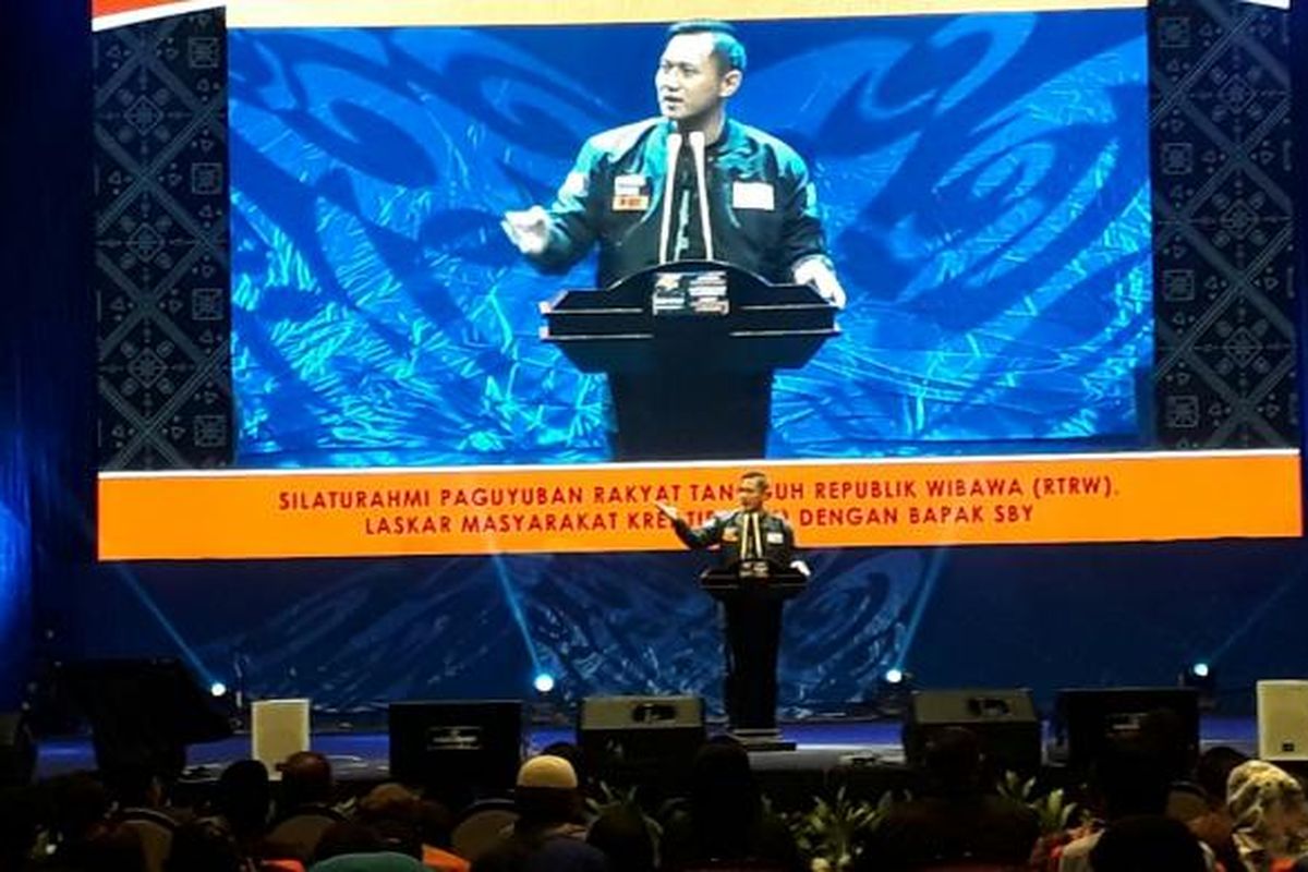 Calon gubernur DKI Agus Harimurti Yudhoyono di SICC Sentul, Bogor, Jawa Barat. Rabu (8/2/2017)