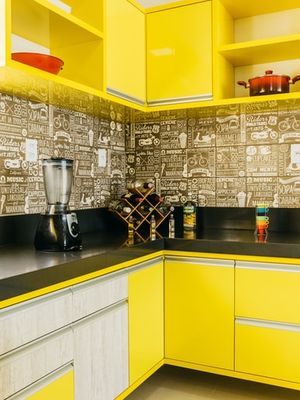 Ilustrasi dapur berwarna kuning