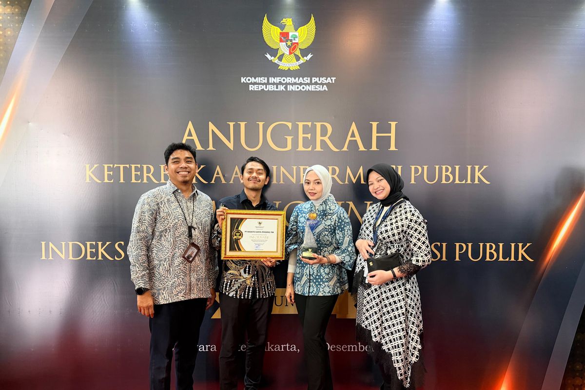 Waskita Karya meraih predikat tertinggi sebagai Badan Publik Informatif pada Anugerah Keterbukaan Informasi Publik Tahun 2025, di Jakarta, Senin (15/12/2025).