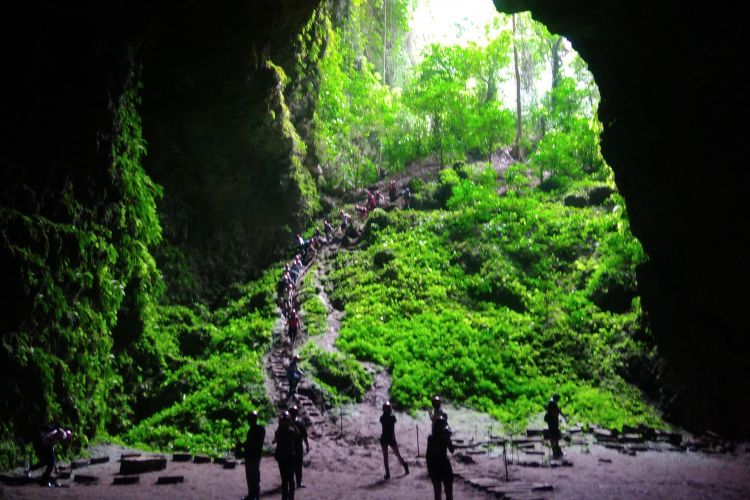 Pintu masuk sebelum menuju luweng Grubug, di Gunungkidul, DI Yogyakarta.