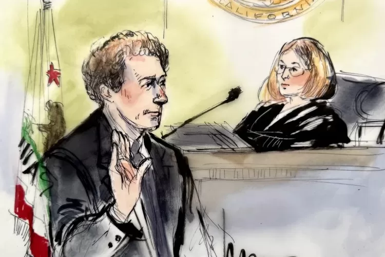 CEO Meta Mark Zuckerberg memberikan kesaksian dalam persidangan penting mengenai apakah platform media sosial sengaja membuat anak-anak kecanduan dan membahayakan mereka. Februari 2026. (Mona Edwards)