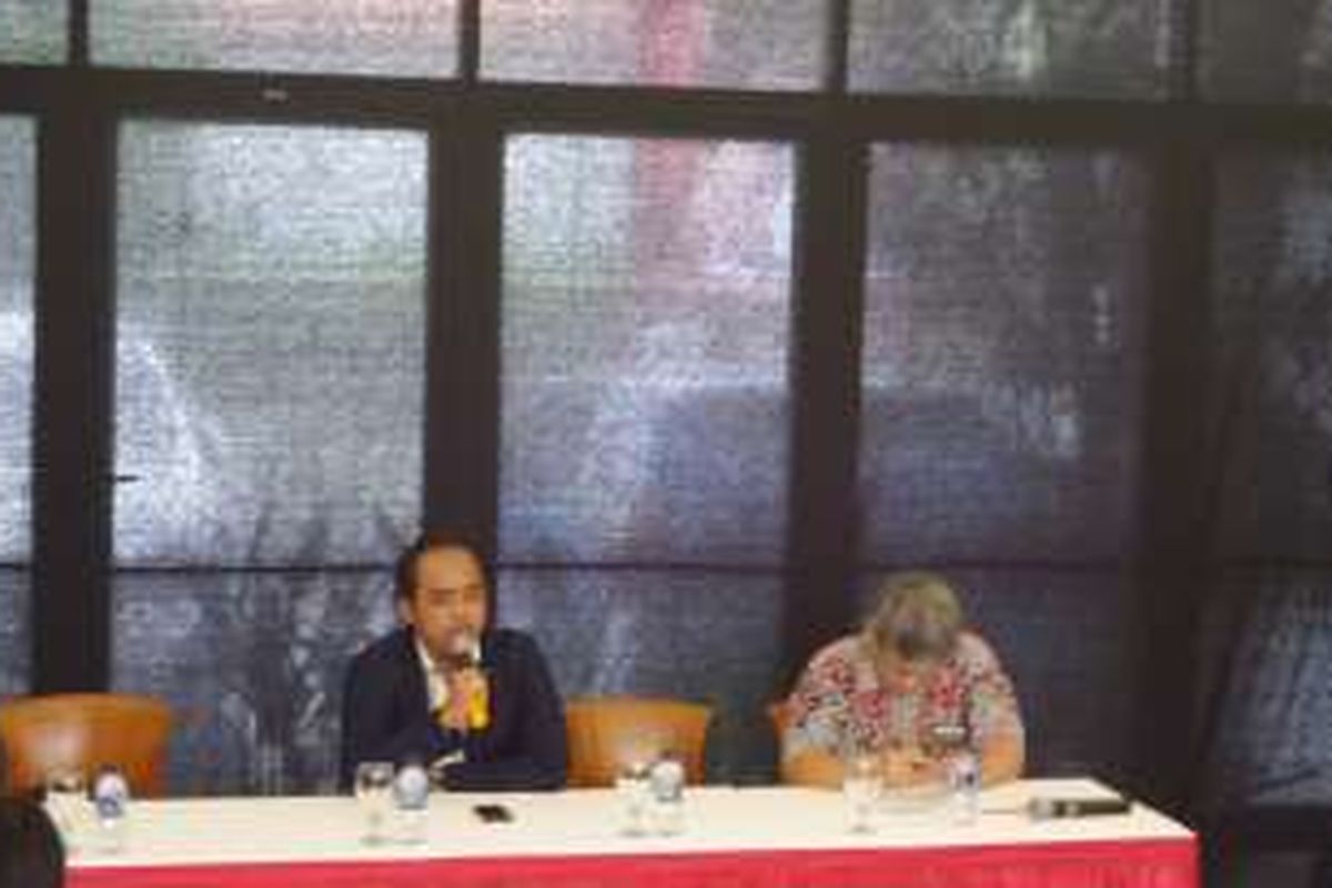 Ketua Umum Kotak Badja Muannas Al Aidid saat diskusi yang diadakan Aliansi Masyarakat Sipil untuk Konstitusi di Jakarta Pusat, Minggu (18/12/2016)