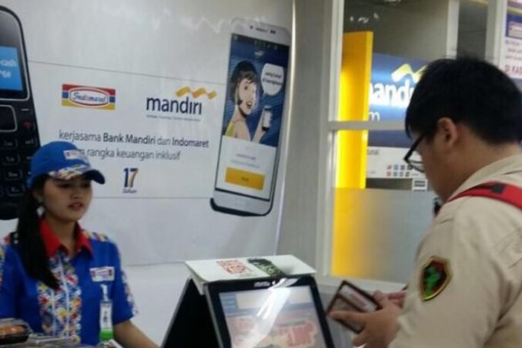 Ilustrasi: Bank Mandiri menggandeng Indomaret  untuk Mandiri e-cash. 