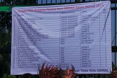 Demonstran Pajang Daftar Nama Anggota DPR Pendukung Ormas
