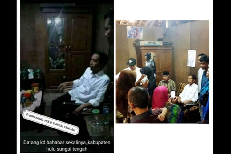 Kompilasi dua foto Jokowi saat di Boyolali, Jawa Tengah, antara foto yang bereda di Facebook dan foto milik Medcom.id