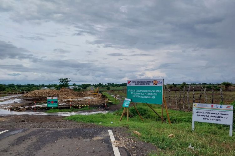 Proses pembangunan proyek jalan Samota dan jembatan terpanjang di NTB.