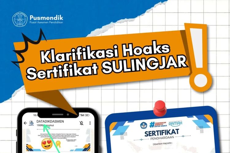 Hoaks Sertifikat Sulingjar Beredar di WhatsApp, Guru Diminta Waspada