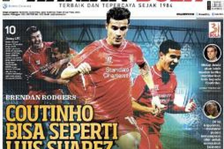 Sampul Harian BOLA edisi Jumat (6/2/2015).