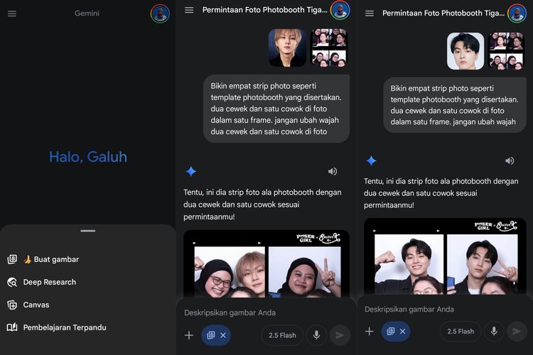 Begini cara bikin photobooth bareng bias di Gemini Galaxy Z Flip 7, gratis dan instan.