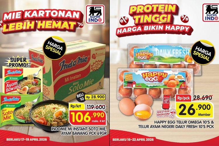 Promo Superindo Hari Ini 20 April 2026, Mi Instan dan Telur Omega Harga Termurah