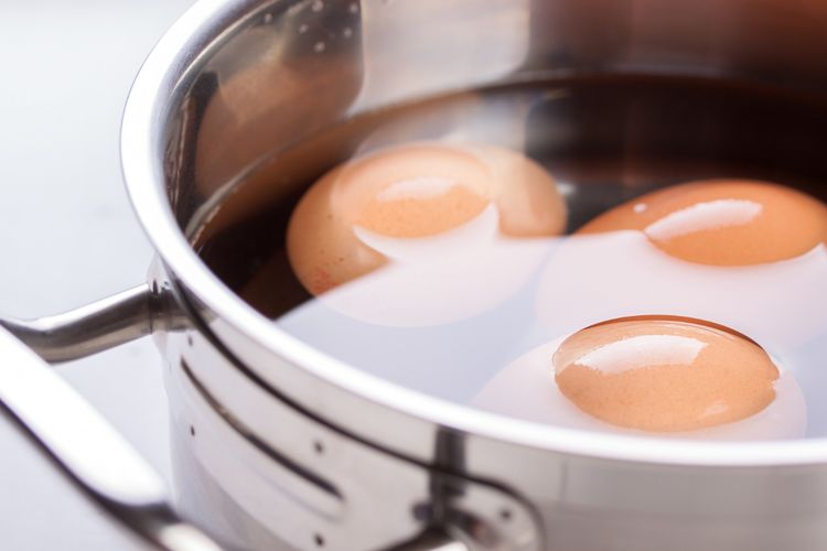 Illustration of boiling eggs. Boiled egg water can be used for plants. 