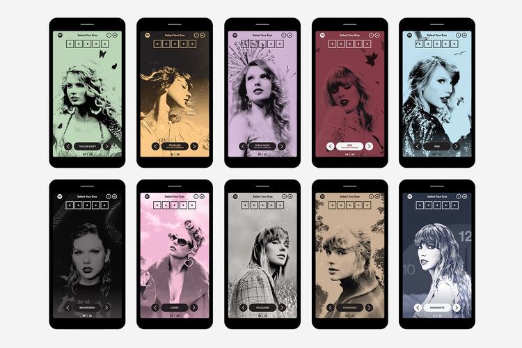 Fitur My Top 5: Taylor Swift's Eras di Spotify memungkinkan pengguna memilih 5 album terbaik Taylor Swift yang dirilis dalam hampir 20 tahun terakhir.