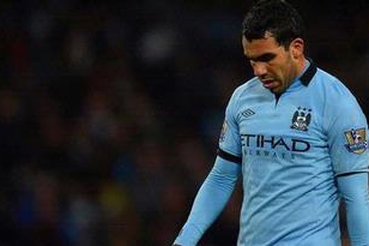 Penyerang Manchester City, Carlos Tevez.